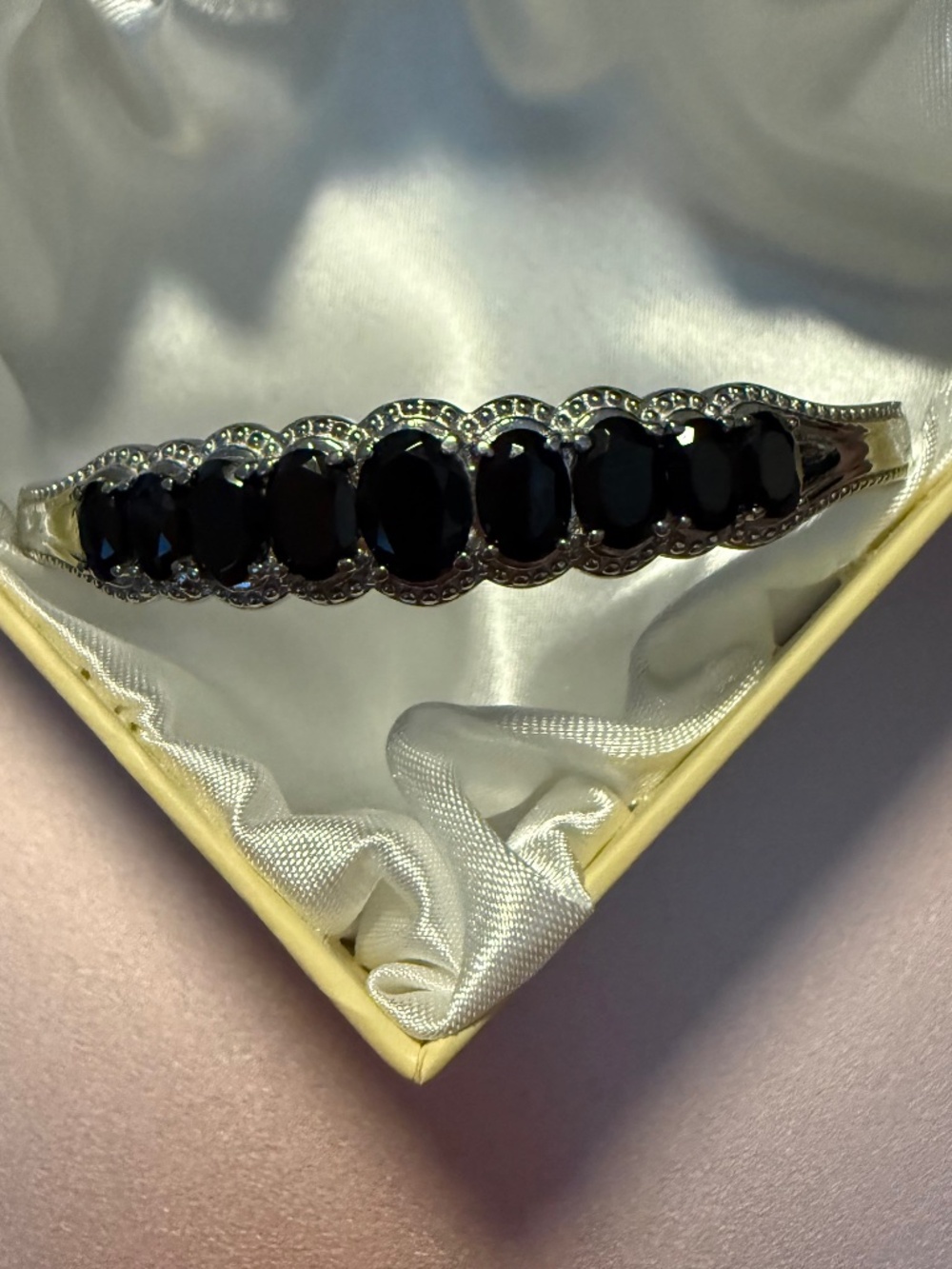 New Thai Black Spinel Bangle Bracelet